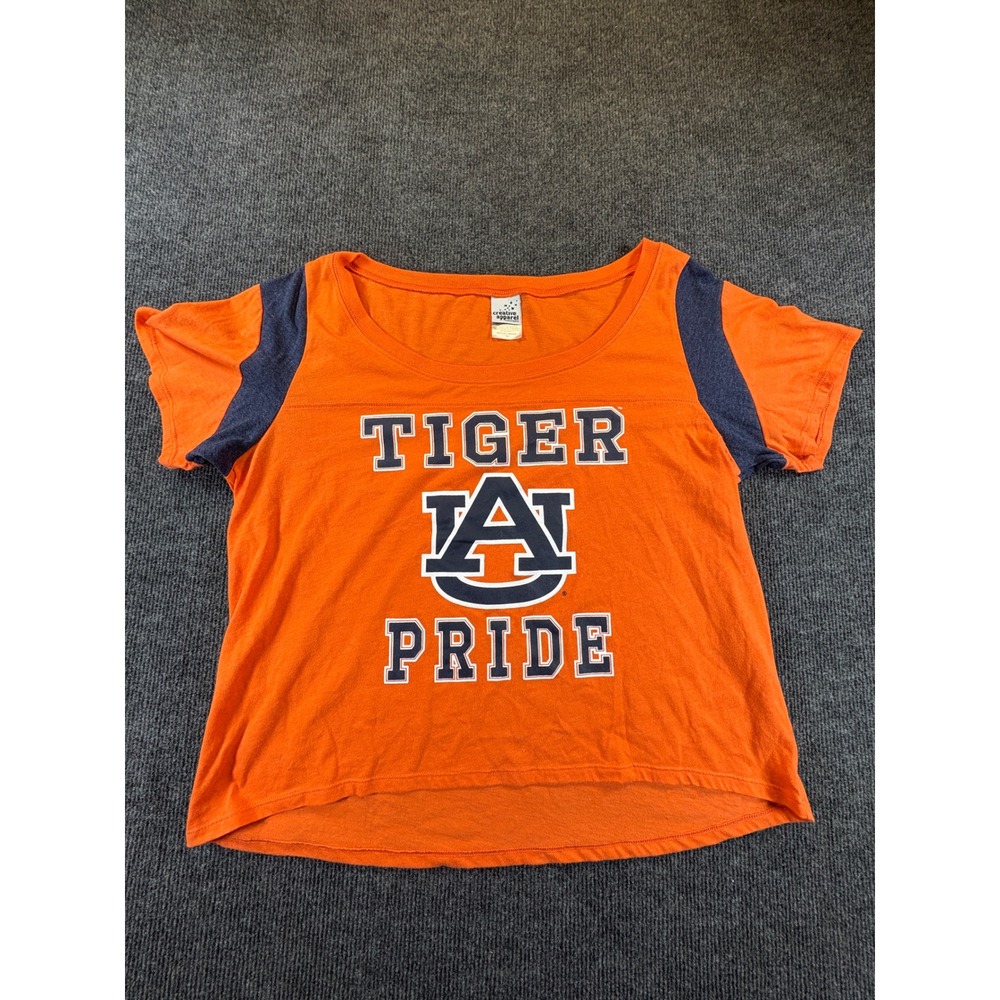 Creative Apparel Auburn Tigers Tiger Pride Orange Navy Blue Scoop Neck Tee XL